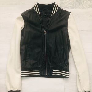 Foreign Exchange Leather Varsity Jacket